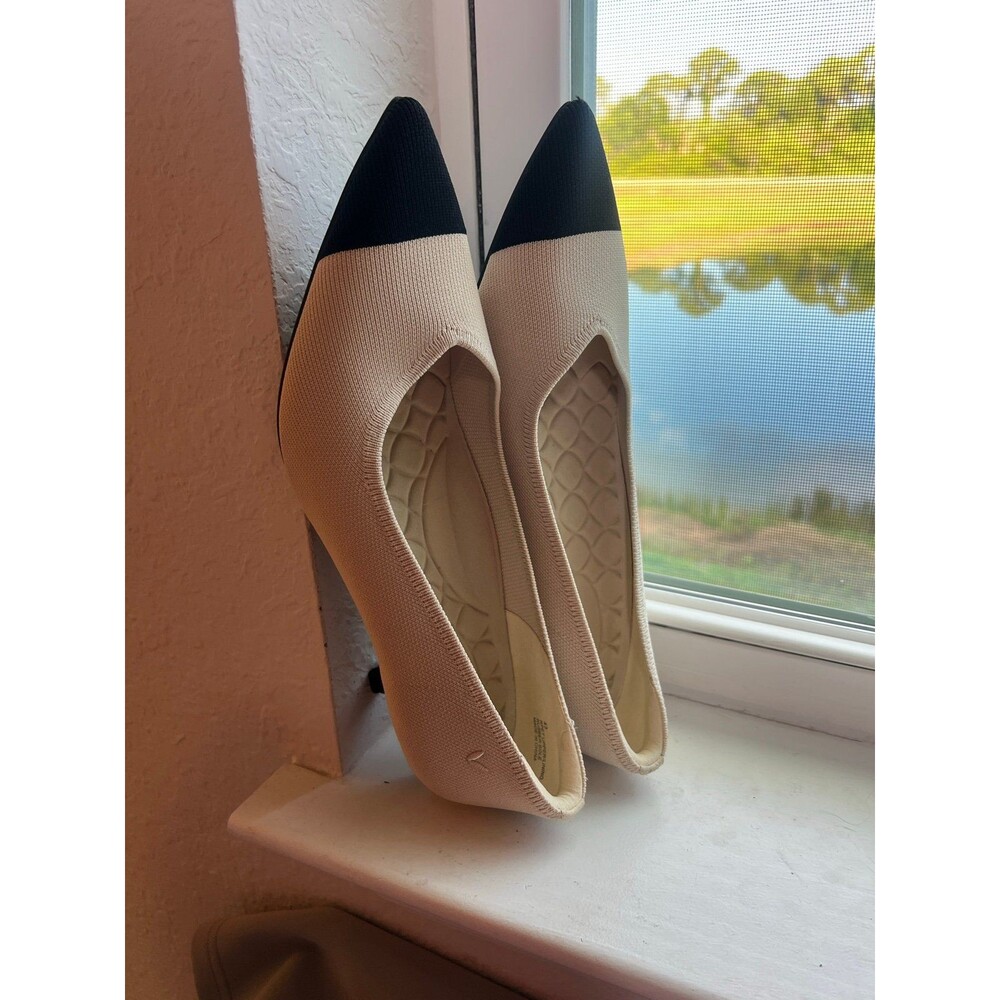 VIVAIA Scarlett Pointed Toe Kitten Heel in Ivory & Black Women’s Size 43 NWOT! - Picture 6 of 12